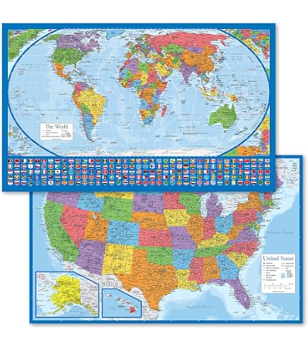 Amazon | Globe Turner USA 州間高速道路 大型ウォールマップ - 36 x