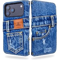 Amazon.co.jp: UK Trident デニム iPhone18/17ProMaxケース 手帳型