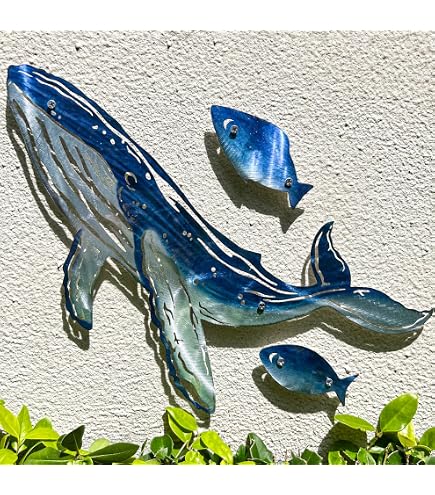 Amazon.co.jp: LIFFY Metal Mahi ウォールアート 屋内 屋外 金属 魚 壁