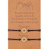 morniface Pinky Pomise Distance Matching Bracelets for Best Friends Couple Family Women Mens Teen Girls Sunflower Boho Bracel