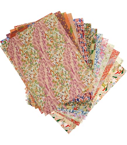 Amazon | 和紙かわ澄 千代紙 友禅和紙 大判 38.5×53cm 15柄各1枚 15枚