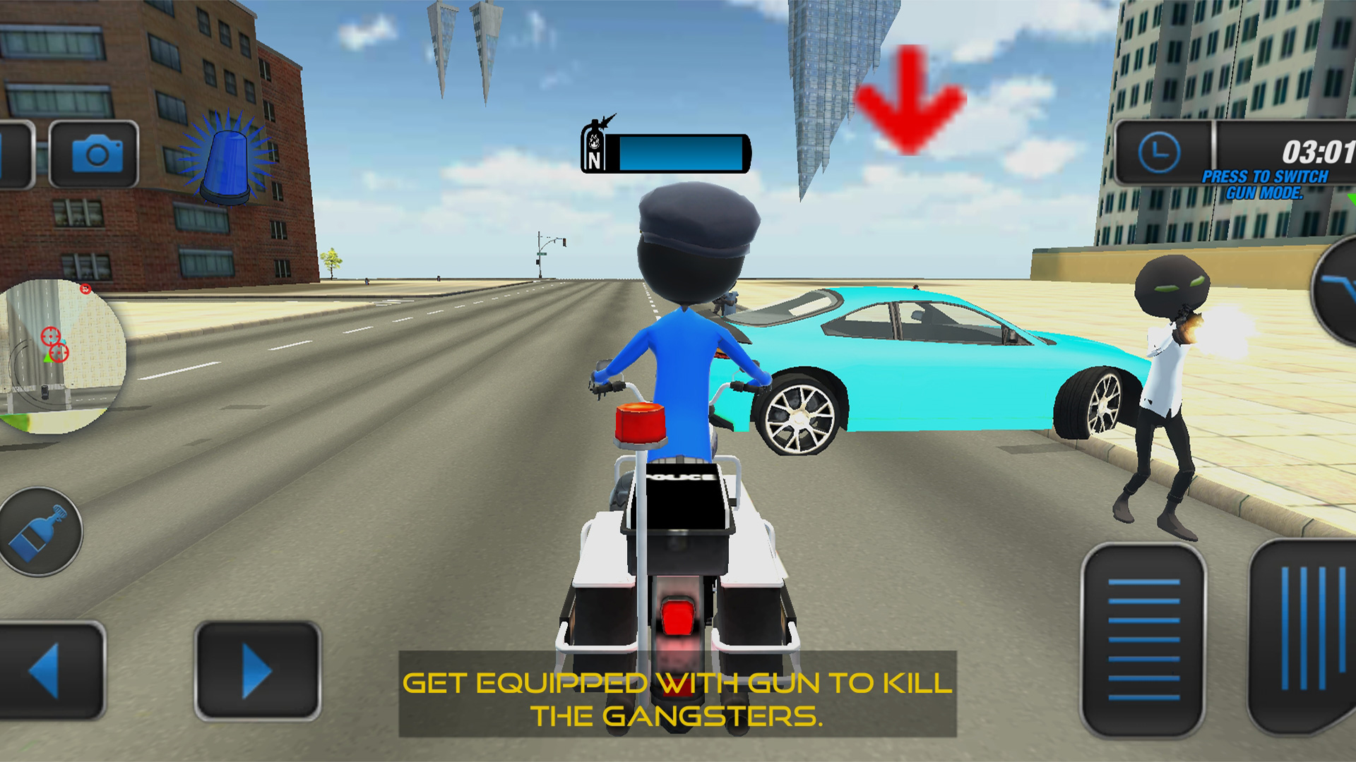 Amazon Co Jp 警察バイク棒人間 ドライビングチェイスゲーム Android アプリストア