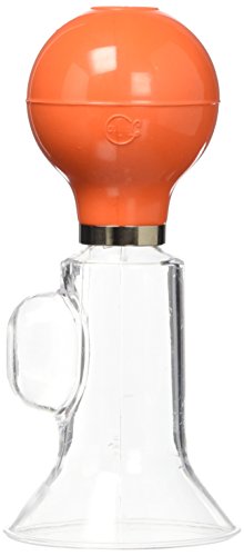 ゴム製の赤い搾乳球がついた搾乳器