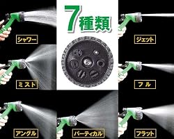 スプレー形状は7種類。機能的なウォーターノズル
