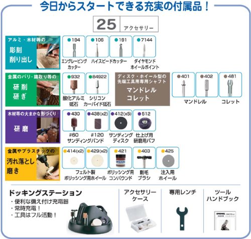 ドレメル コードレスハイスピードロータリーツール(7.2V) 〔Stylus〕