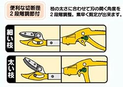 便利な切断径2段階調節付