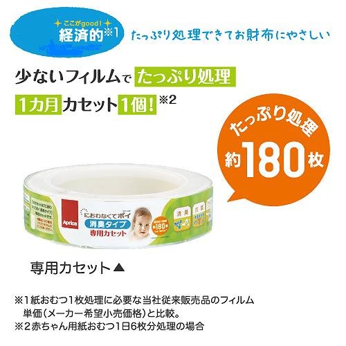 アップリカ におわなくてポイ 消臭タイプ 専用カセット 3個パック 09003