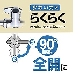 レバーでラクラク､水の出し止めワンタッチ