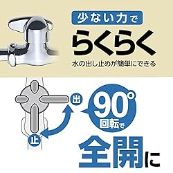 レバーでラクラク、水の出し止めワンタッチ