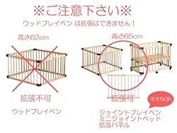 ベッド / プレイペンとの組み合わせサイズ表