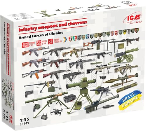 ICM ウクライナ 歩兵ウェポン＆階級章 プラモデル 35749 (ミリタリー)