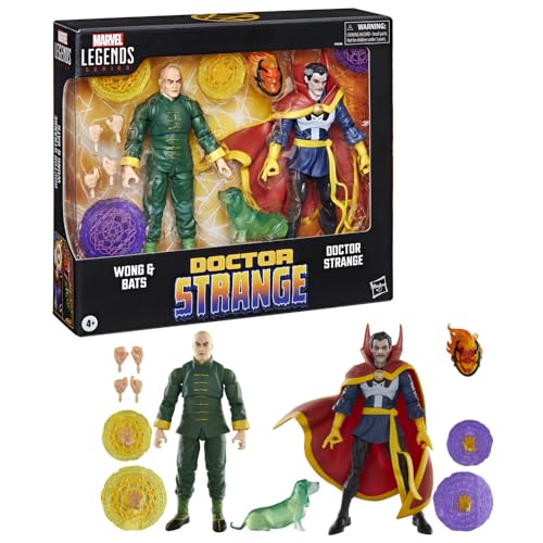 【Amazon.co.jp限定】ハズブロ（Hasbro）MARVEL マーベル レジェンド シリーズ ドクター・ストレンジ、ウォン＆犬のバッツ、コミックス コレクションに最適な 15cm アクションフィギュア F9096 正規品