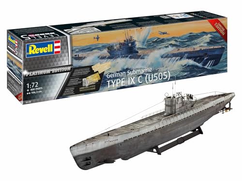 ドイツレベル(Revell) 1/72 ドイツ 潜水艦 Type IX C(U505) プラチナエディション プラモデル 組立キット 05180 (潜水艦)