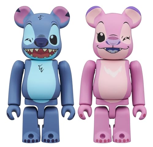 メディコム・トイ BE＠RBRICK ベアブリック STITCH & ANGEL スティッチ & エンジェル 2PCS SET 各全高:約70mm ノンスケール 塗装済み 完成品 フィギュア