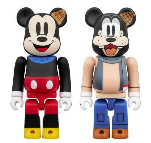 メディコム・トイ BE＠RBRICK ベアブリック MICKEY MOUSE & GOOFY ミッキーマウス & グーフィー (Lonesome Ghosts Ver.) 2PCS SET 各全高:約70mm ノンスケール 塗装済み 完成品 フィギュア