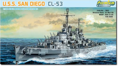 プラッツ ドラゴン 1/700 WW2 アメリカ 軽巡洋艦 U.S.S.サンディエゴ CL-53 プラモデル DR7052 (船)