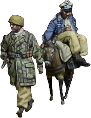 D-Dayミニチュア 1/72 ドイツ 降下猟兵とロバ イタリア 1943-44年 2体入 レジンキット DD72006