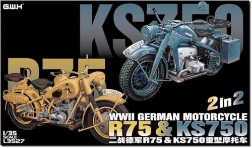 グレートウォールホビー 1/35 ドイツ 軍用バイクセット KS750 & R75 プラモデル L3527 (軍用車両)