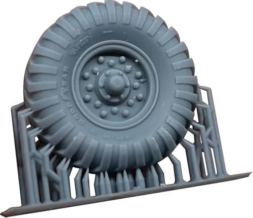 ラドミニチュア 1/35 イギリス モーリスボフォース C9/B用 自重変形タイヤセット 2 グッドイヤータイヤ 3Dプリント製 (サンダーモデル用) プラモデル用パーツ RDM35S21