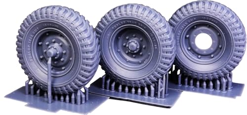 ラドミニチュア 1/35 イギリス モーリス C8 野戦砲トラクター用 自重変形タイヤセット ダンロップタイヤ 3Dプリント製 5個入 (ゲッコーモデル用) プラモデル用パーツ RDM35S20