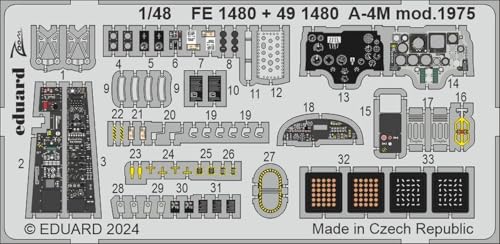 エデュアルド(Eduard) 1/48 ズームシリーズ ダグラス A-4M スカイホーク mod.1975 エッチングパーツ (マジックファクトリー用) プラモデル用パーツ EDUFE1480