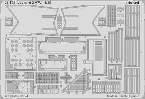エデュアルド(Eduard) 1/35 レオパルト2 A7V エッチングパーツ (タミヤ用) プラモデル用パーツ EDU36524