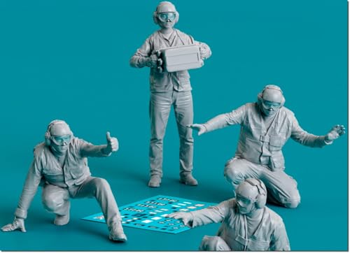 レスキット (Reskit) 1/32 空母 航空整備員 飛行機左側ポーズ 4体入 レジンキット RSKF32-0027