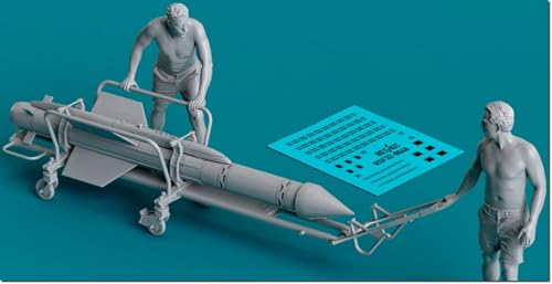 レスキット (Reskit) 1/32 イギリス 整備兵 ファイアストリークミサイル・台車 2体入 3Dプリンター製キット RSKF32-0048