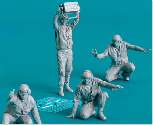 レスキット (Reskit) 1/32 空母 航空整備員 飛行機右側ポーズ 4体入 3Dプリンター製キット RSKF32-0047