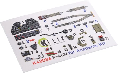 レスキット (Reskit) 1/48 カーチス・ライト P-40N ウォーホーク 内装3Dデカール (アカデミー用) プラモデル用デカール RSKK48086