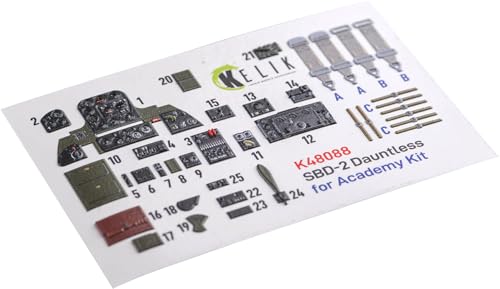 レスキット (Reskit) 1/48 ダグラス・エアクラフト SBD-2 ドーントレス 内装3Dデカール (アカデミー用) プラモデル用デカール RSKK48088