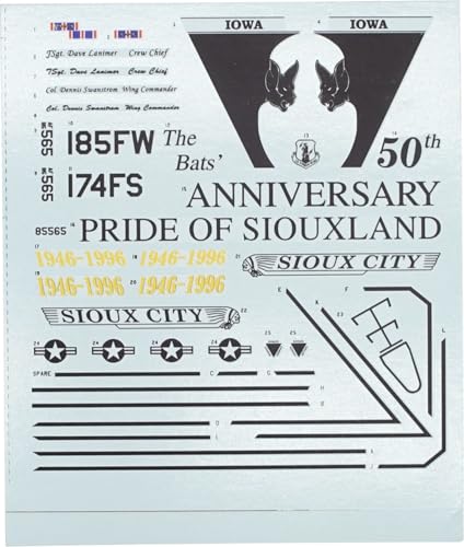 ファブスケール 1/72 アメリカ ゴールデンヴァイパー F-16C ブロック30/F-16A ブロック10 第185戦闘航空団 1996年・2022年 プラモデル用デカール FABD72017