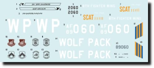 ファブスケール 1/48 アメリカ F-16C ファイティングファルコン ブロック40 SCAT 17 群山空軍基地 2024年 プラモデル用デカール FABD48006