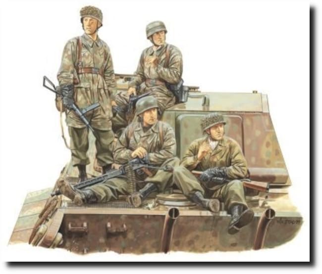 プラッツ ドラゴン 1/35 WW2 ドイツ 第3降下猟兵師団 戦車跨乗兵 アルデンヌ1944 プラモデル DR6113 (人)