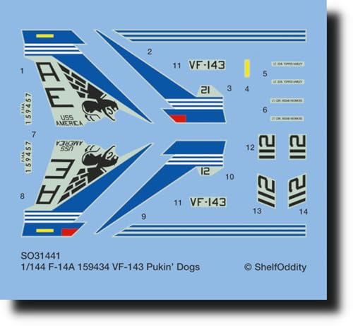 シェルフオディティー(Shelf Oddity) 1/144 グラマン F-14A トムキャット VF-143 ピューキンドッグス デカール プラモデル用デカール PSO3144001