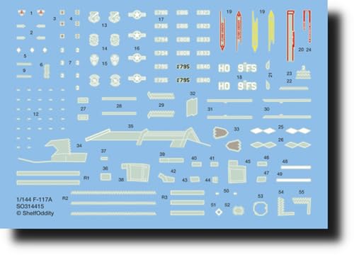 シェルフオディティー(Shelf Oddity) 1/144 ロッキード F-117A ナイトホーク 第49戦闘航空群 デカール プラモデル用デカール PSO3144015