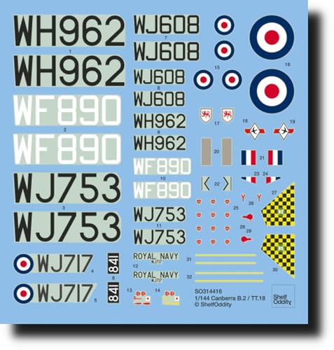 シェルフオディティー(Shelf Oddity) 1/144 イングリッシュ・エレクトリック キャンベラ B.2/TT.18 デカール プラモデル用デカール PSO3144016
