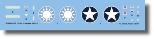シェルフオディティー(Shelf Oddity) 1/144 三菱 零式艦上戦闘機 21型 中華民国軍鹵獲機 デカール プラモデル用デカール PSO3144023