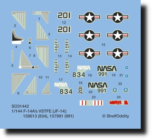 シェルフオディティー(Shelf Oddity) 1/144 グラマン F-14A トムキャット NASA/VSTFE デカール プラモデル用デカール PSO3144002