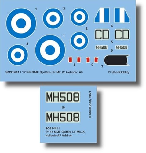 シェルフオディティー(Shelf Oddity) 1/144 ギリシャ スーパーマリン スピットファイア LF Mk.9c デカール プラモデル用デカール PSO3144011