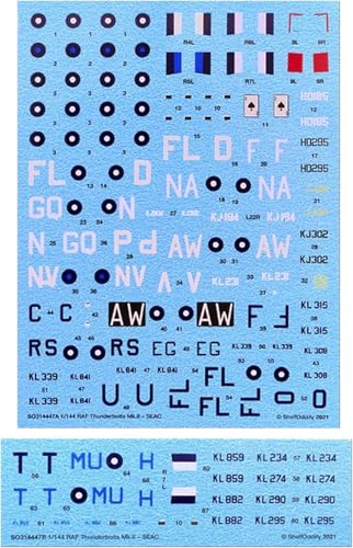 シェルフオディティー(Shelf Oddity) 1/144 イギリス リパブリック P-47D サンダーボルト Mk.2 SEAC デカール 5機分入 プラモデル用デカール PSO3144047