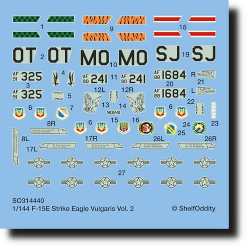 シェルフオディティー(Shelf Oddity) 1/144 マクドネル・ダグラス F-15E ストライクイーグル デカール2 (3機分入) プラモデル用デカール PSO3144040