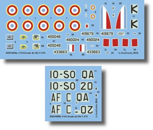 シェルフオディティー(Shelf Oddity) 1/144 フランス リパブリック F-47D サンダーボルト 大戦後 デカール 2機分入 プラモデル用デカール PSO3144033