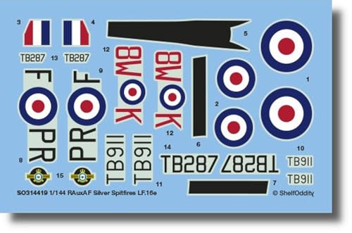 シェルフオディティー(Shelf Oddity) 1/144 スーパーマリン スピットファイア LF.16e イギリス予備空軍 デカール プラモデル用デカール PSO3144019