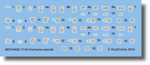 シェルフオディティー(Shelf Oddity) 1/144 ホーカー ハリケーン Mk.1 データステンシルデカール 2機分入 プラモデル用デカール PSO3144032