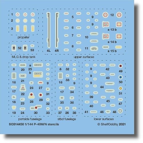 シェルフオディティー(Shelf Oddity) 1/144 カーチス・ライト P-40M/N ウォーホーク データステンシルデカール プラモデル用デカール PSO3144050