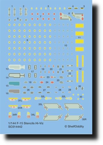 シェルフオディティー(Shelf Oddity) 1/144 マクドネル・ダグラス F-15 イーグル ハイビジ データステンシルデカール 2機分入 プラモデル用デカール PSO3144042