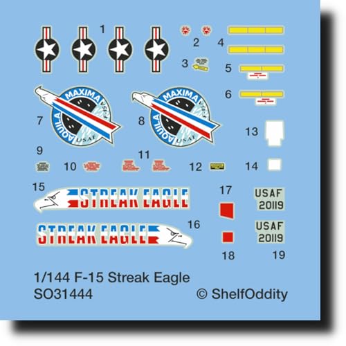 シェルフオディティー(Shelf Oddity) 1/144 マクドネル・ダグラス F-15 ストリークイーグル デカール プラモデル用デカール PSO3144004