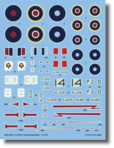 シェルフオディティー(Shelf Oddity) 1/144 イギリス リパブリック P-47D サンダーボルト Mk.2 デカール 2機分入 プラモデル用デカール PSO3144037