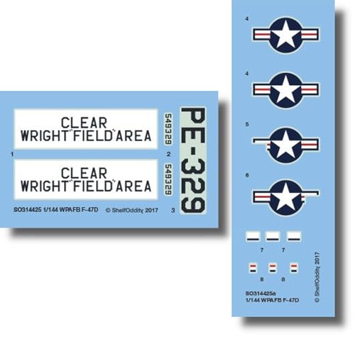 シェルフオディティー(Shelf Oddity) 1/144 リパブリック F-47D サンダーボルト ライト空軍基地警備機 1947年 デカール プラモデル用デカール PSO3144025